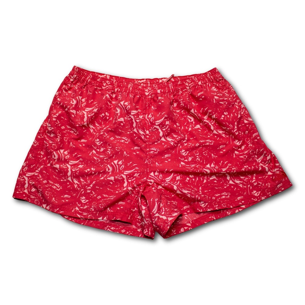 The North Face Abstract Print Athletic Shorts Women Large Red Excellent